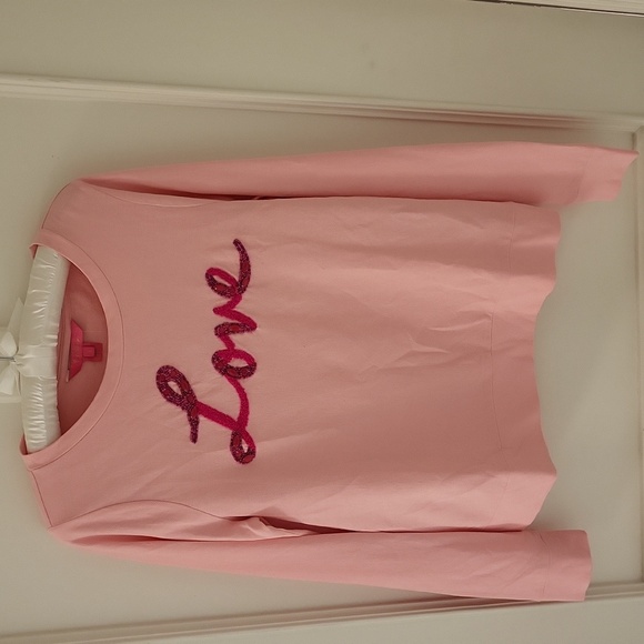 NWT Lilly Pulitzer Pink Rami Long Sleeve Sweatshirt Love Graphic Size Small - Picture 2 of 5